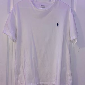 White Polo RL cotton crew neck